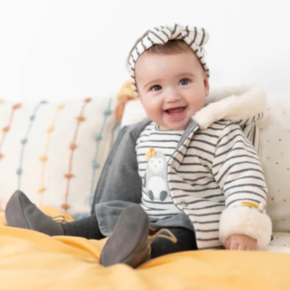 Serious Buyer Only! Tutto Piccolo Baby Girl 18 Months Penguin Faux Fur Jacket - Picture 1 of 12